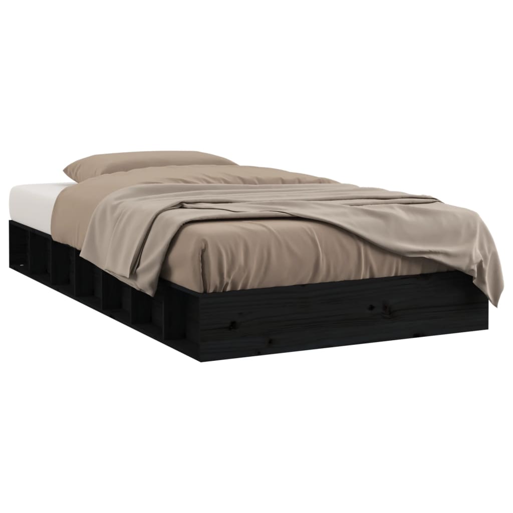 sengeramme 75x190 cm Small Single massivt træ sort