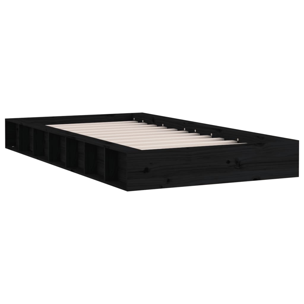 sengeramme 75x190 cm Small Single massivt træ sort