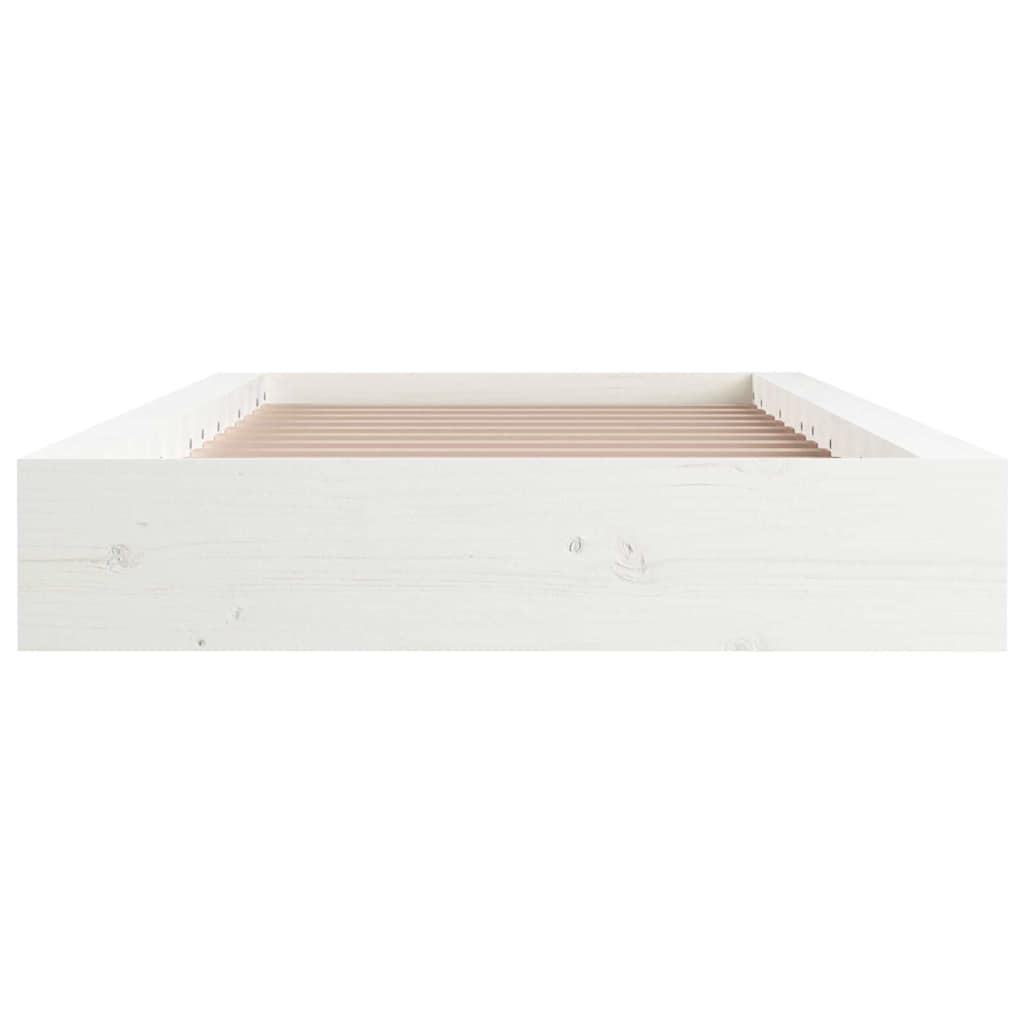sengeramme 135x190 cm dobbelt massivt træ hvid