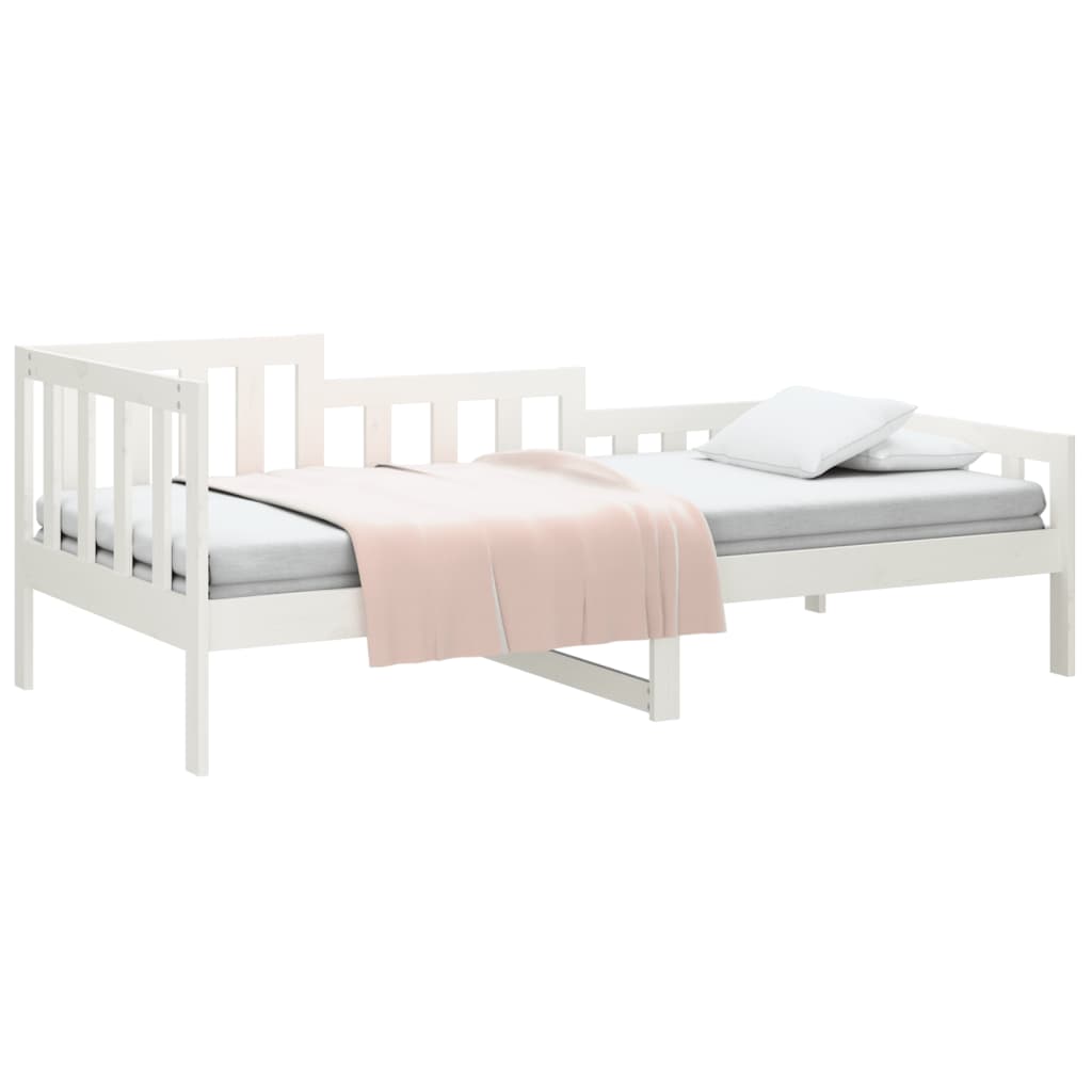 daybed uden madras 80x200 cm massivt fyrretræ hvid