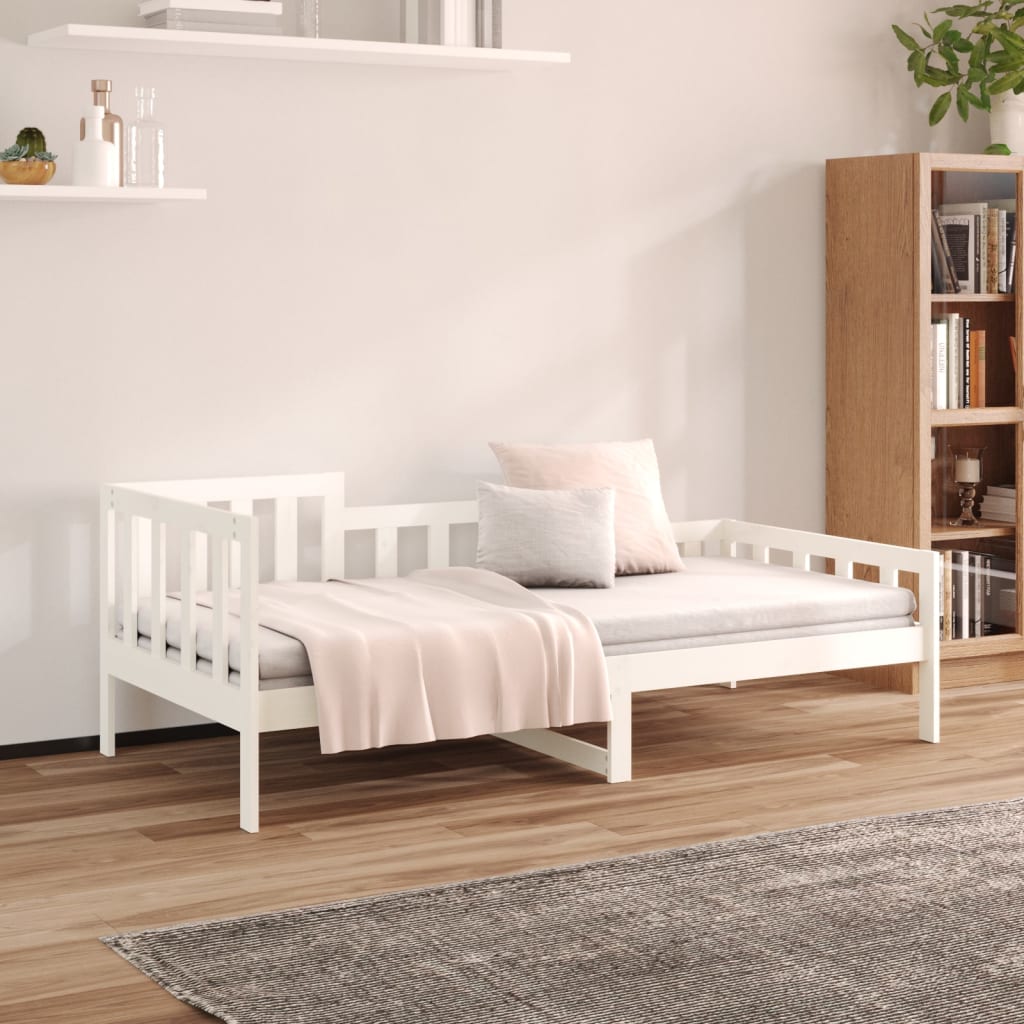 daybed uden madras 80x200 cm massivt fyrretræ hvid