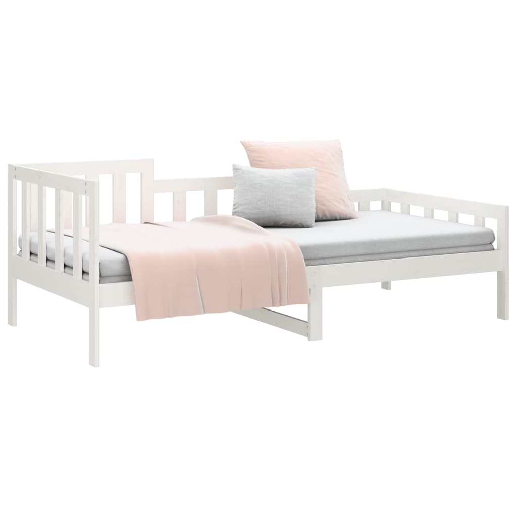 daybed uden madras 80x200 cm massivt fyrretræ hvid
