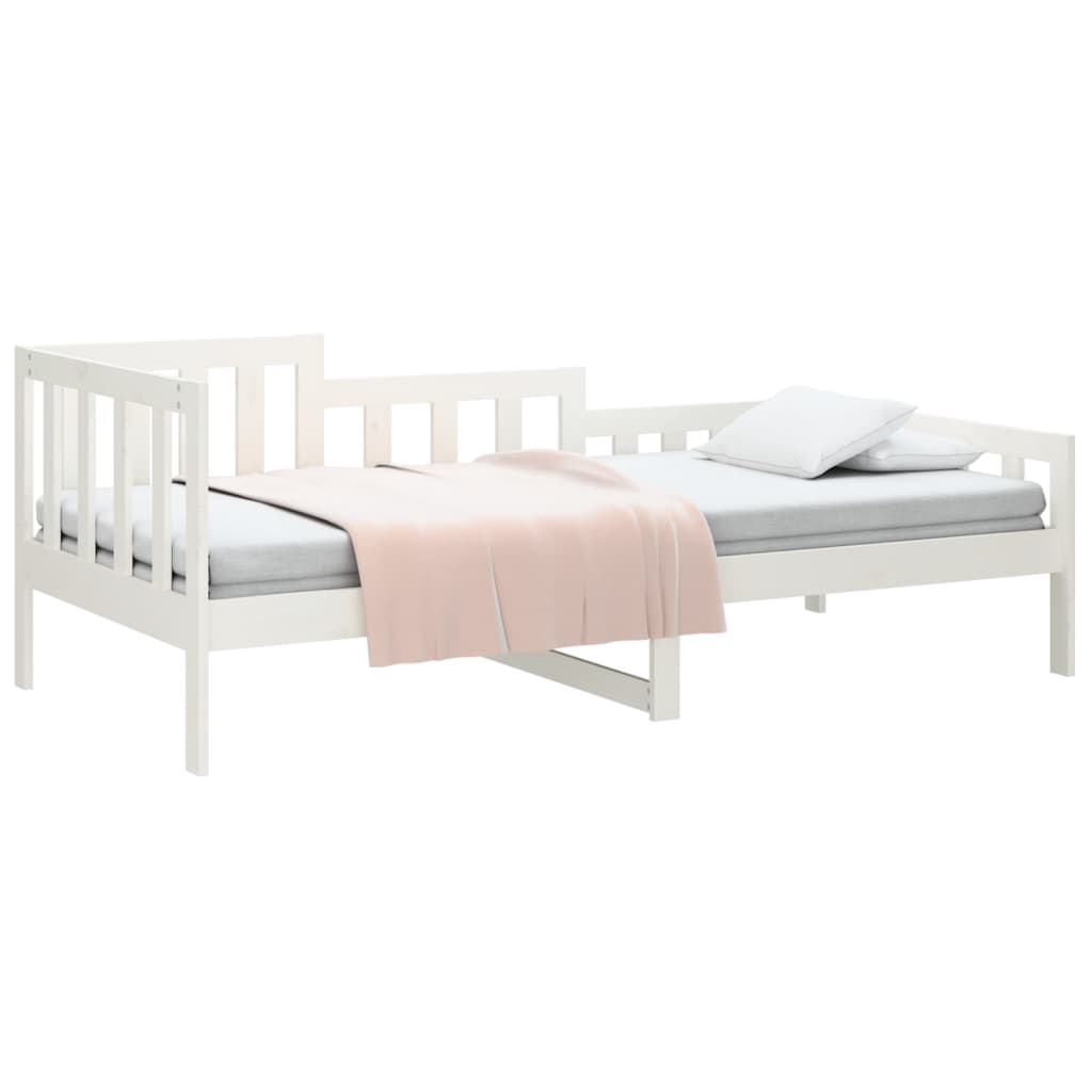 daybed uden madras 90x200 cm massivt fyrretræ hvid
