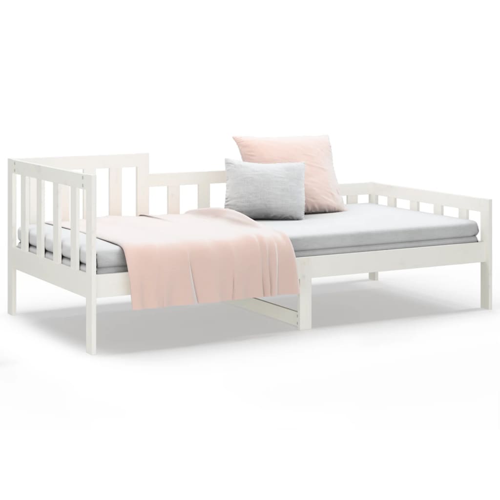 daybed uden madras 90x200 cm massivt fyrretræ hvid