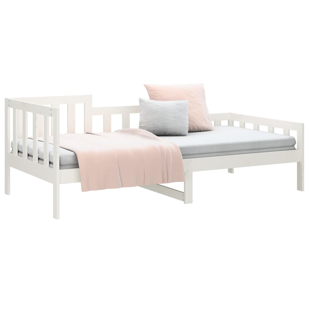 daybed uden madras 90x200 cm massivt fyrretræ hvid