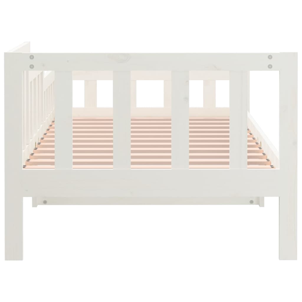 daybed uden madras 90x200 cm massivt fyrretræ hvid