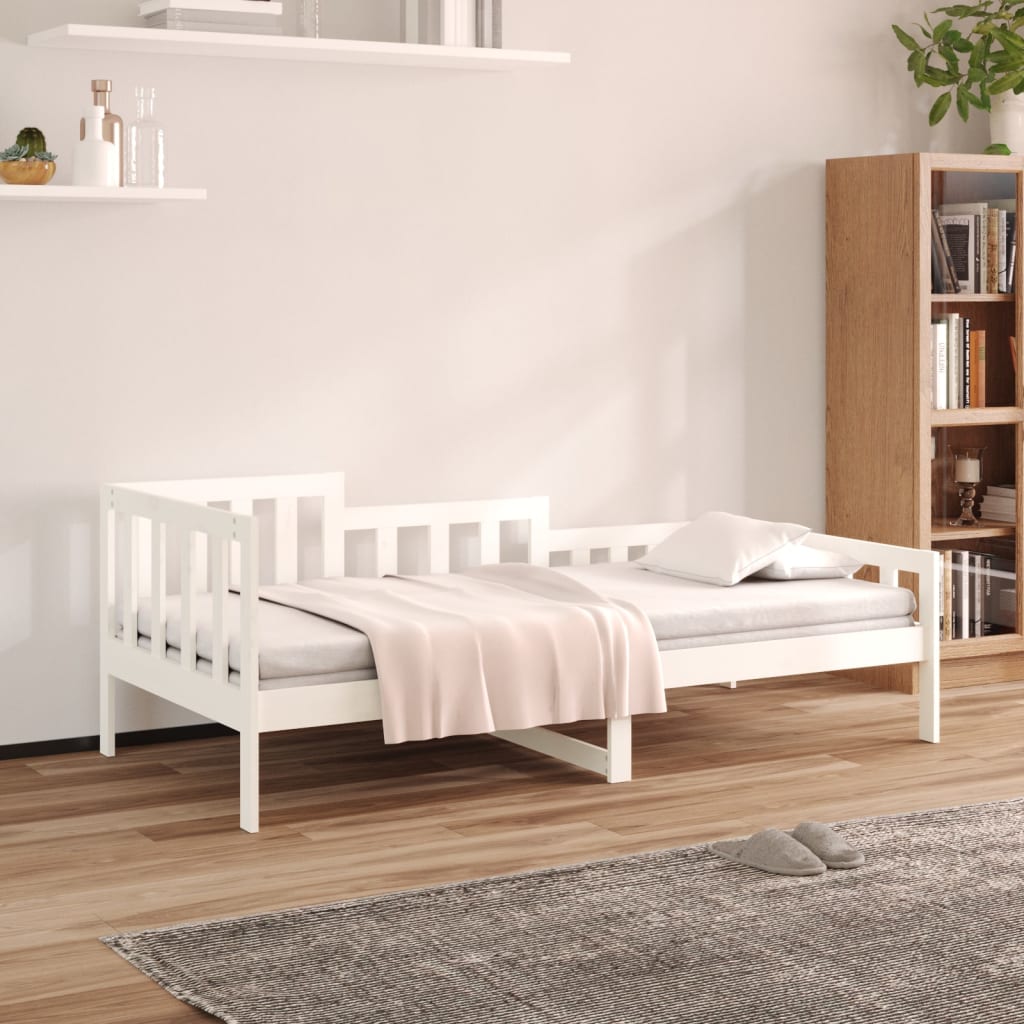 daybed uden madras 90x200 cm massivt fyrretræ hvid
