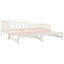 daybed med udtræk 90x190 cm massivt fyrretræ hvid