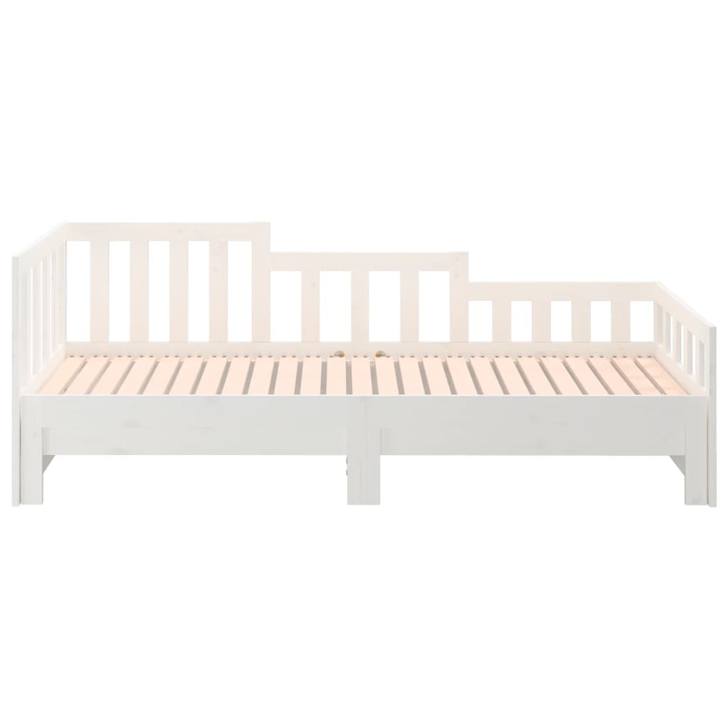 daybed med udtræk 90x190 cm massivt fyrretræ hvid