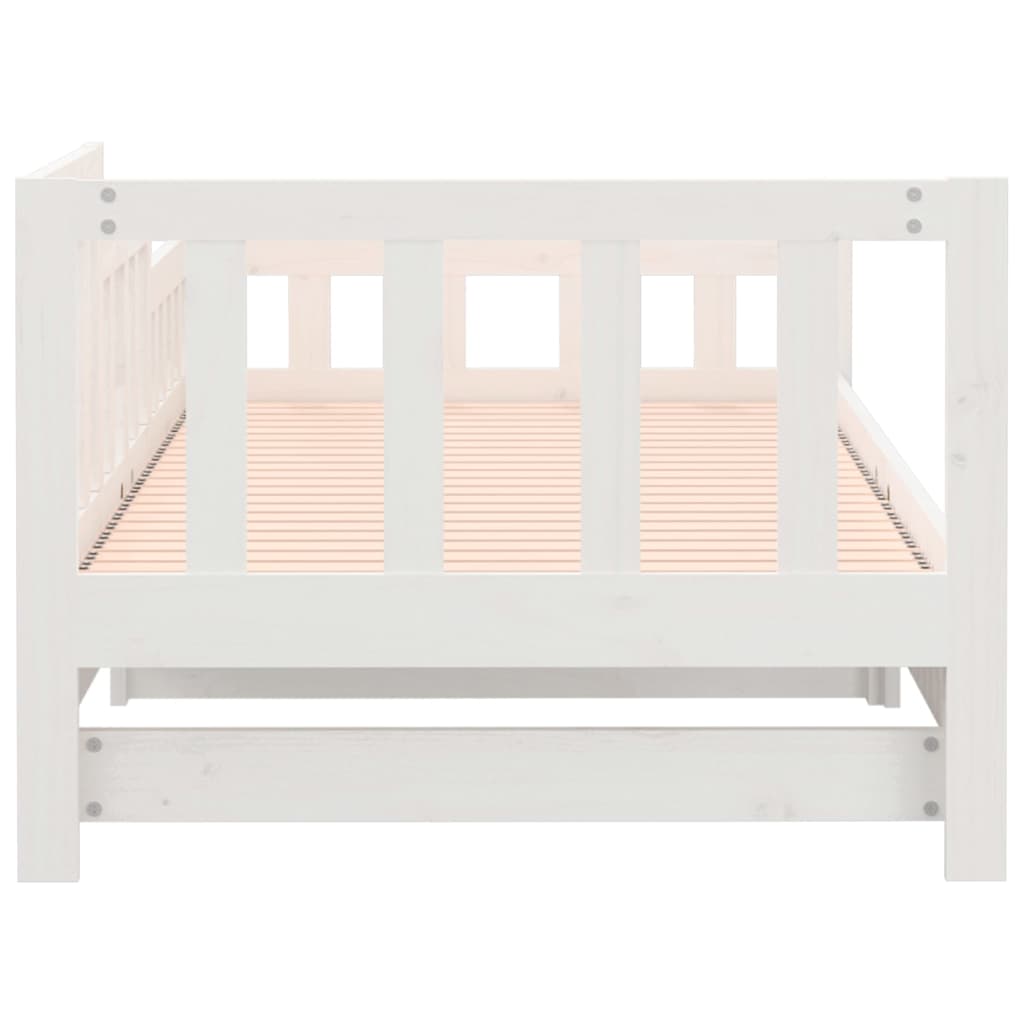 daybed med udtræk 90x190 cm massivt fyrretræ hvid