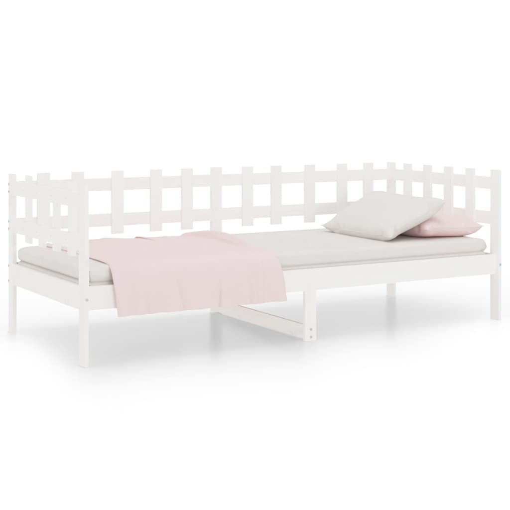 daybed uden madras 80x200 cm massivt fyrretræ hvid