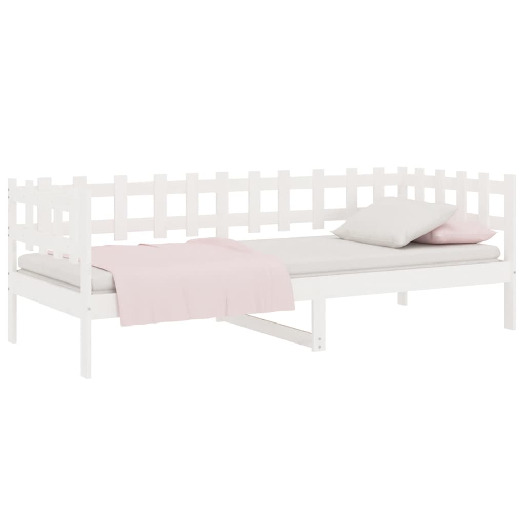 daybed uden madras 80x200 cm massivt fyrretræ hvid