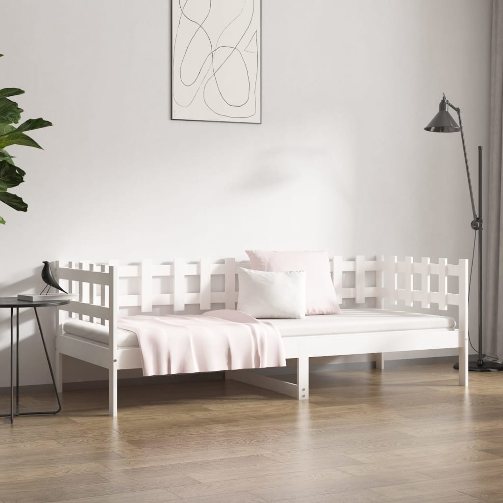 daybed uden madras 80x200 cm massivt fyrretræ hvid