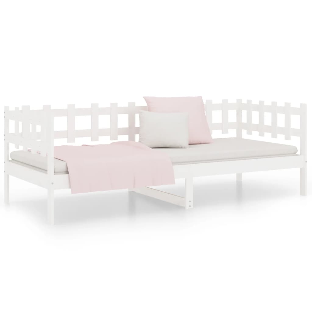 daybed uden madras 80x200 cm massivt fyrretræ hvid
