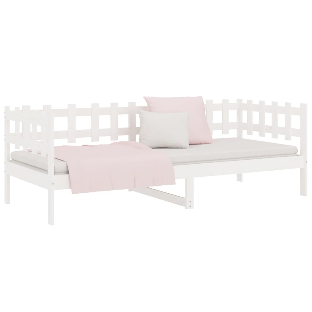 daybed uden madras 80x200 cm massivt fyrretræ hvid