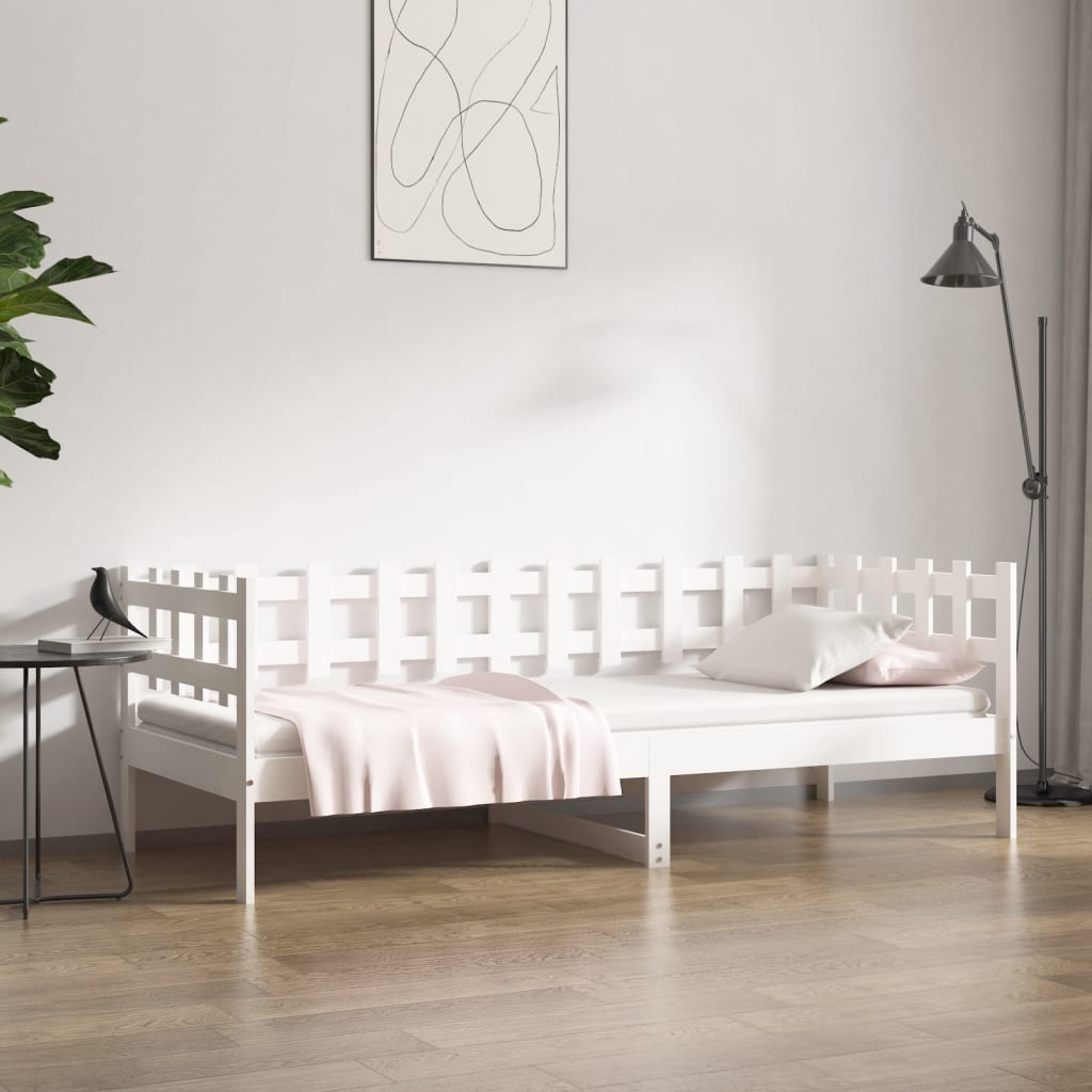 daybed uden madras 80x200 cm massivt fyrretræ hvid