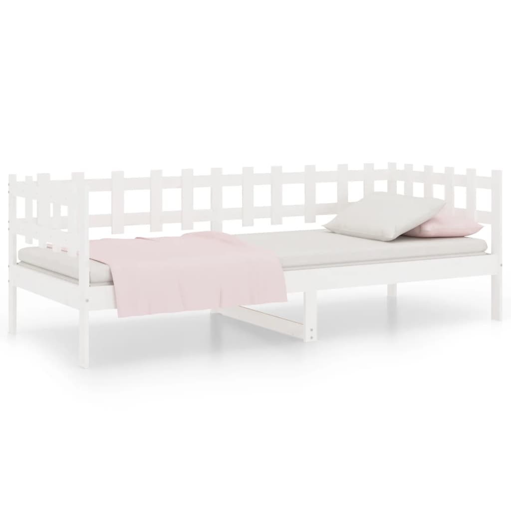 daybed uden madras 90x190 cm massivt fyrretræ hvid