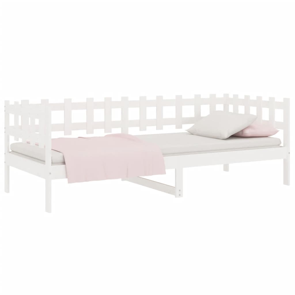 daybed uden madras 90x190 cm massivt fyrretræ hvid