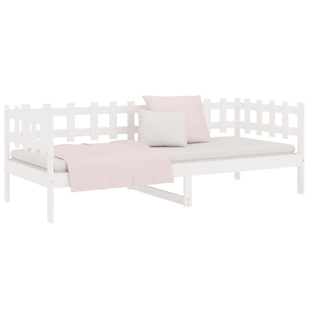 daybed uden madras 90x190 cm massivt fyrretræ hvid