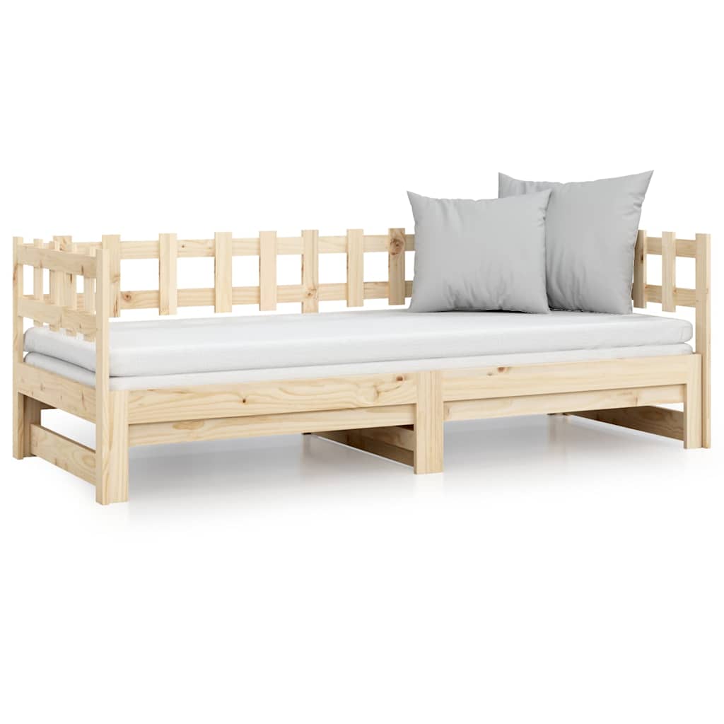 daybed med udtræk 2x(80x200) cm massivt fyrretræ