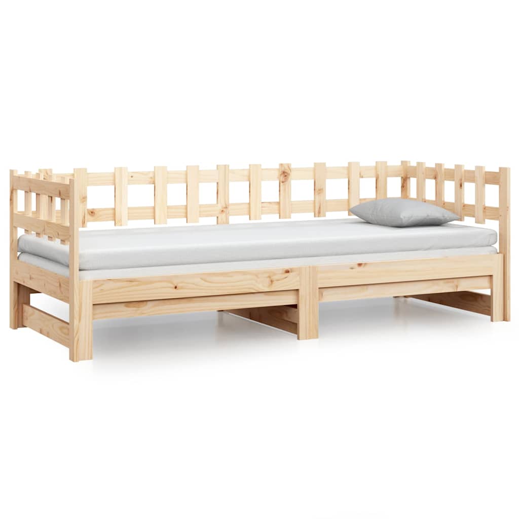 daybed med udtræk 2x(80x200) cm massivt fyrretræ