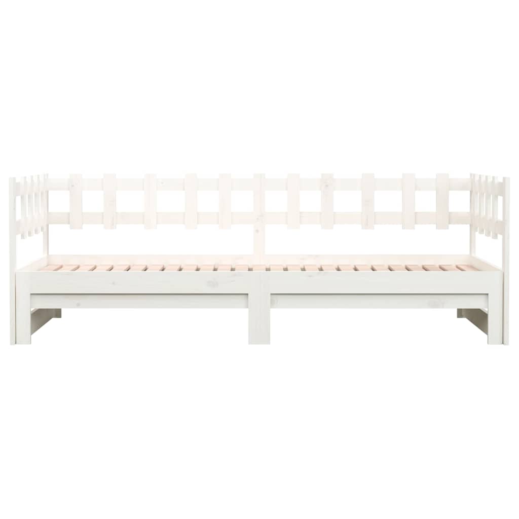 daybed med udtræk 2x(90x200) cm massivt fyrretræ hvid