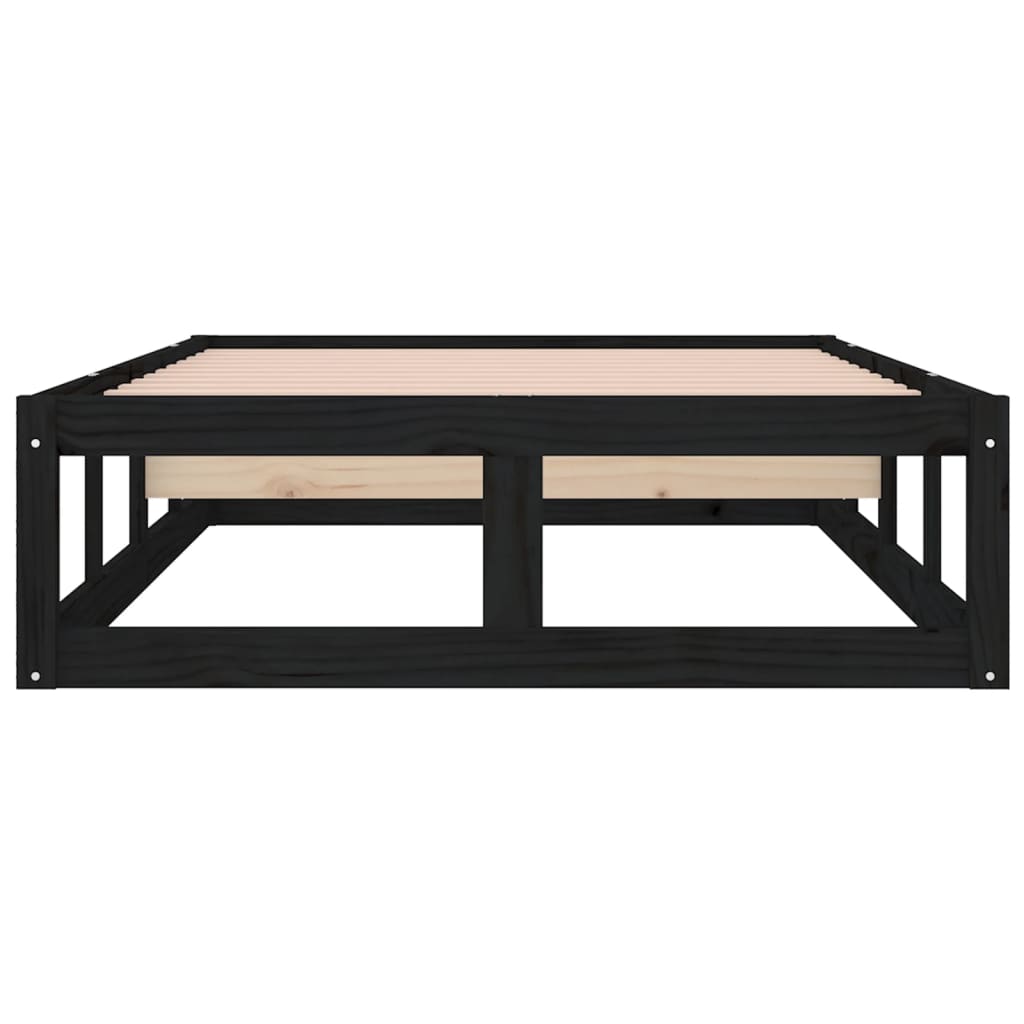 sengeramme 90x200 cm massivt træ sort
