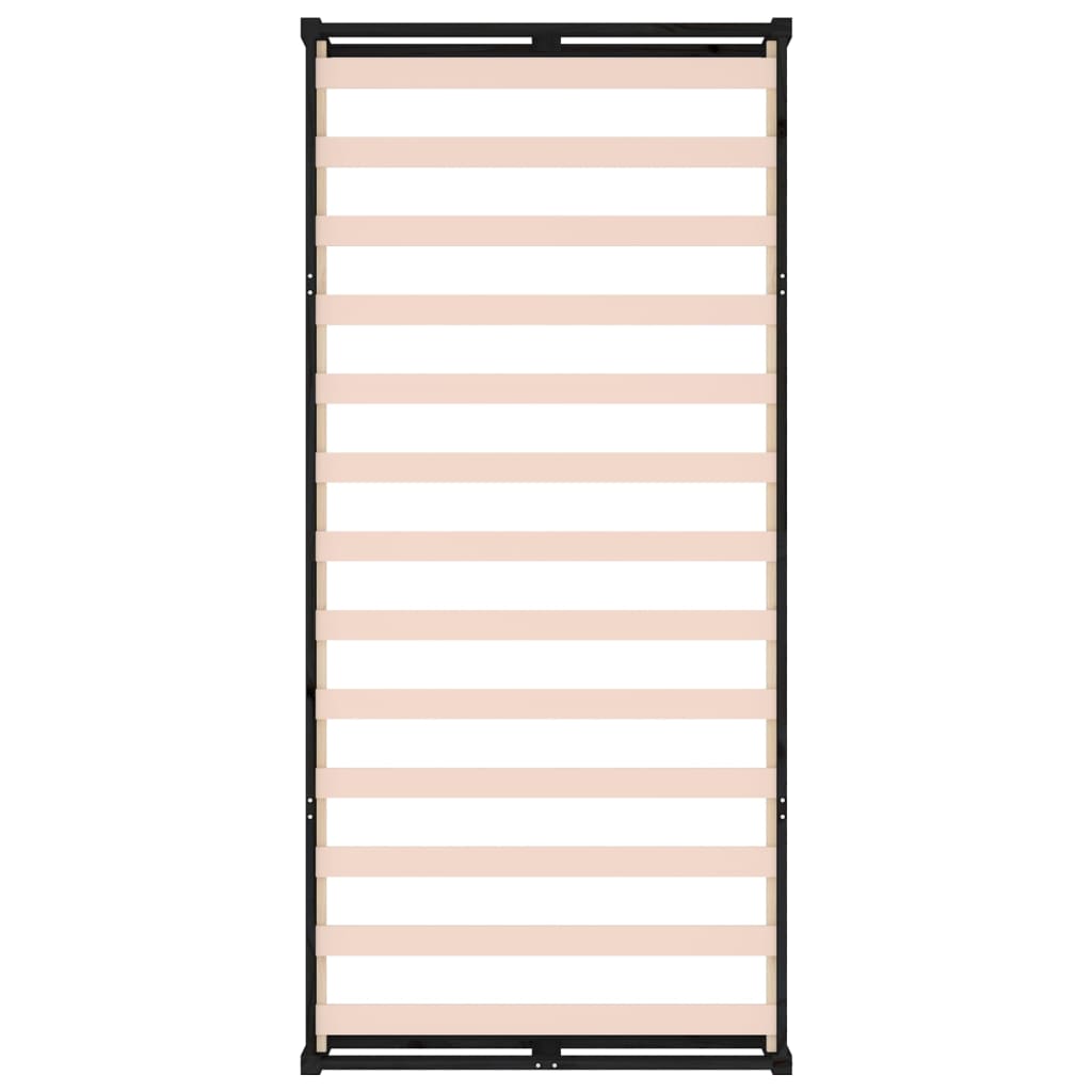 sengeramme 90x200 cm massivt træ sort