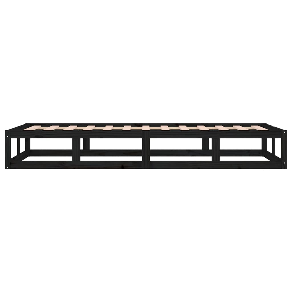 sengeramme 90x200 cm massivt træ sort