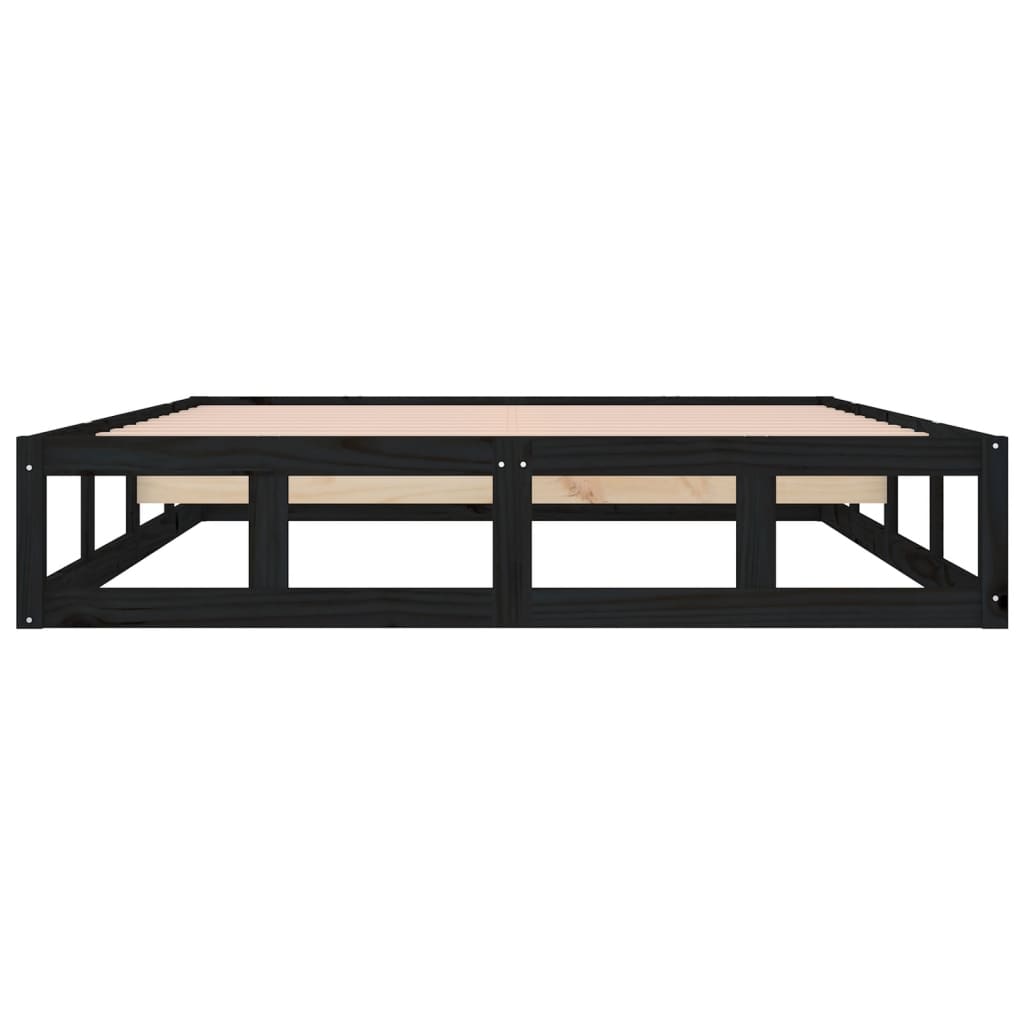 sengeramme 120x200 cm massivt træ sort