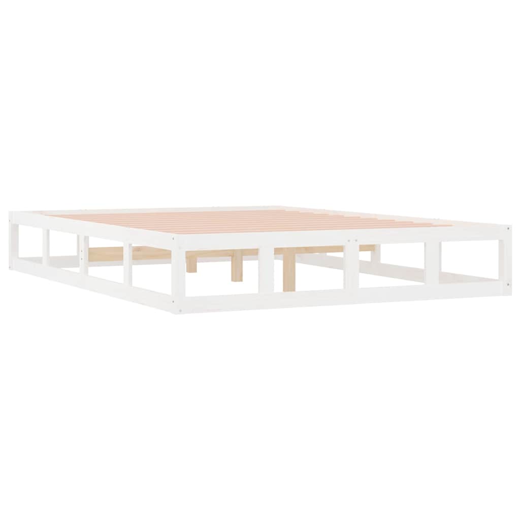 sengeramme 140x200 cm massivt træ hvid