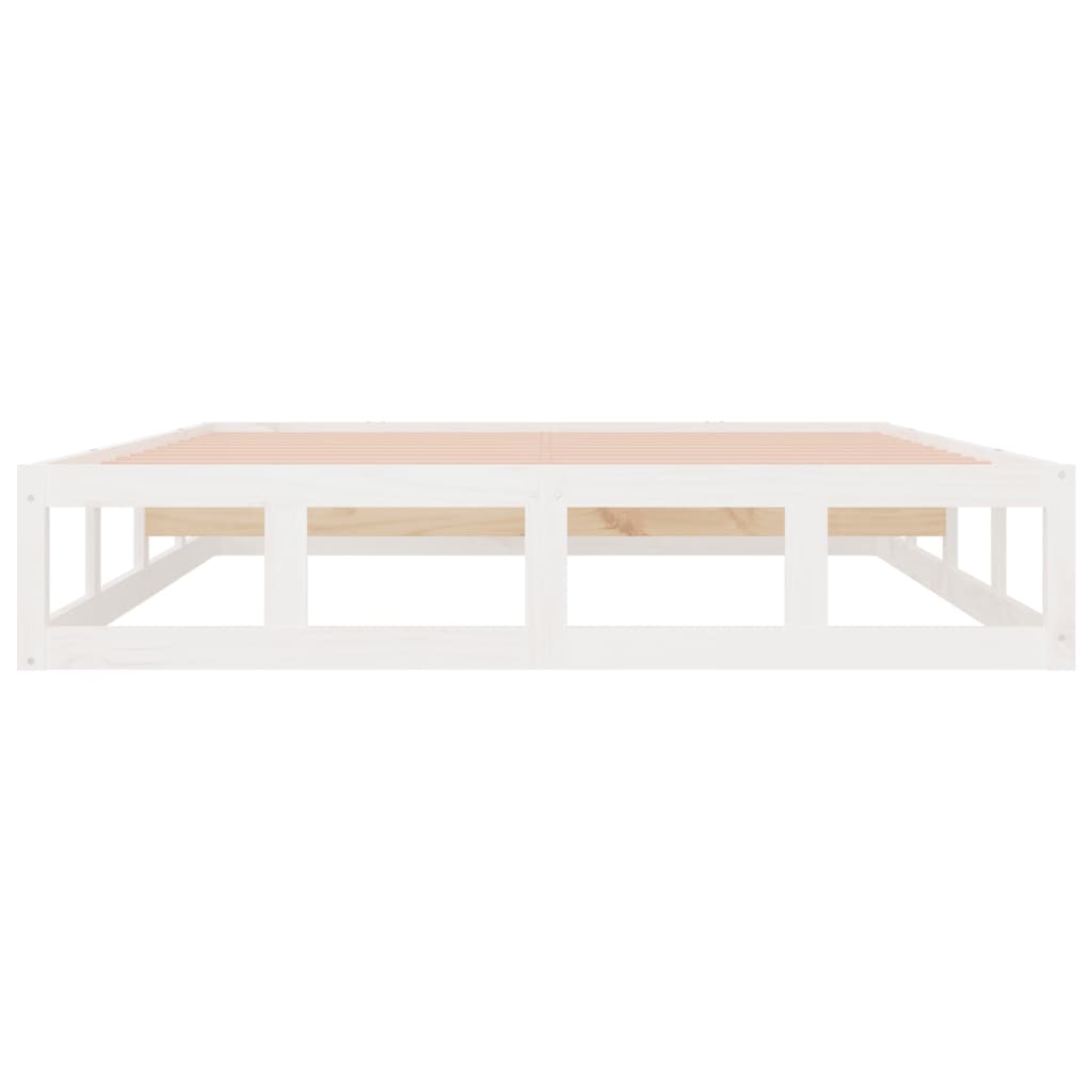 sengeramme 150x200 cm King Size massivt træ hvid