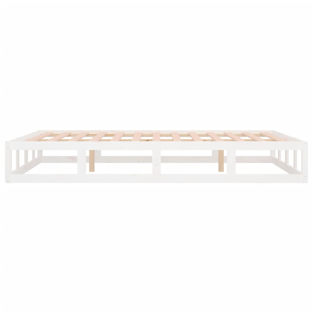 sengeramme 150x200 cm King Size massivt træ hvid