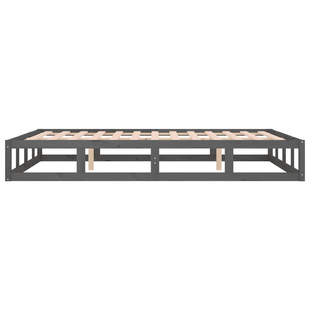 sengeramme 150x200 cm King Size massivt træ grå