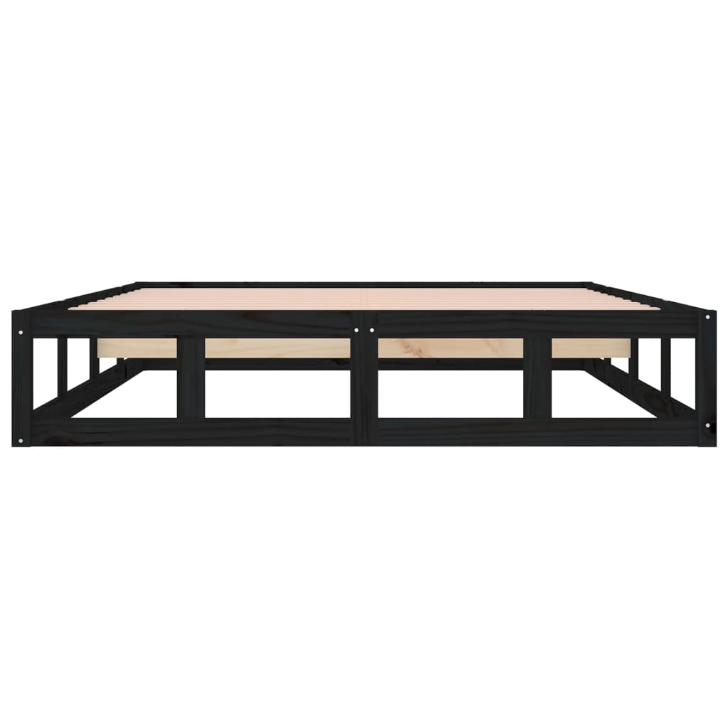 sengeramme 160x200 cm massivt træ sort