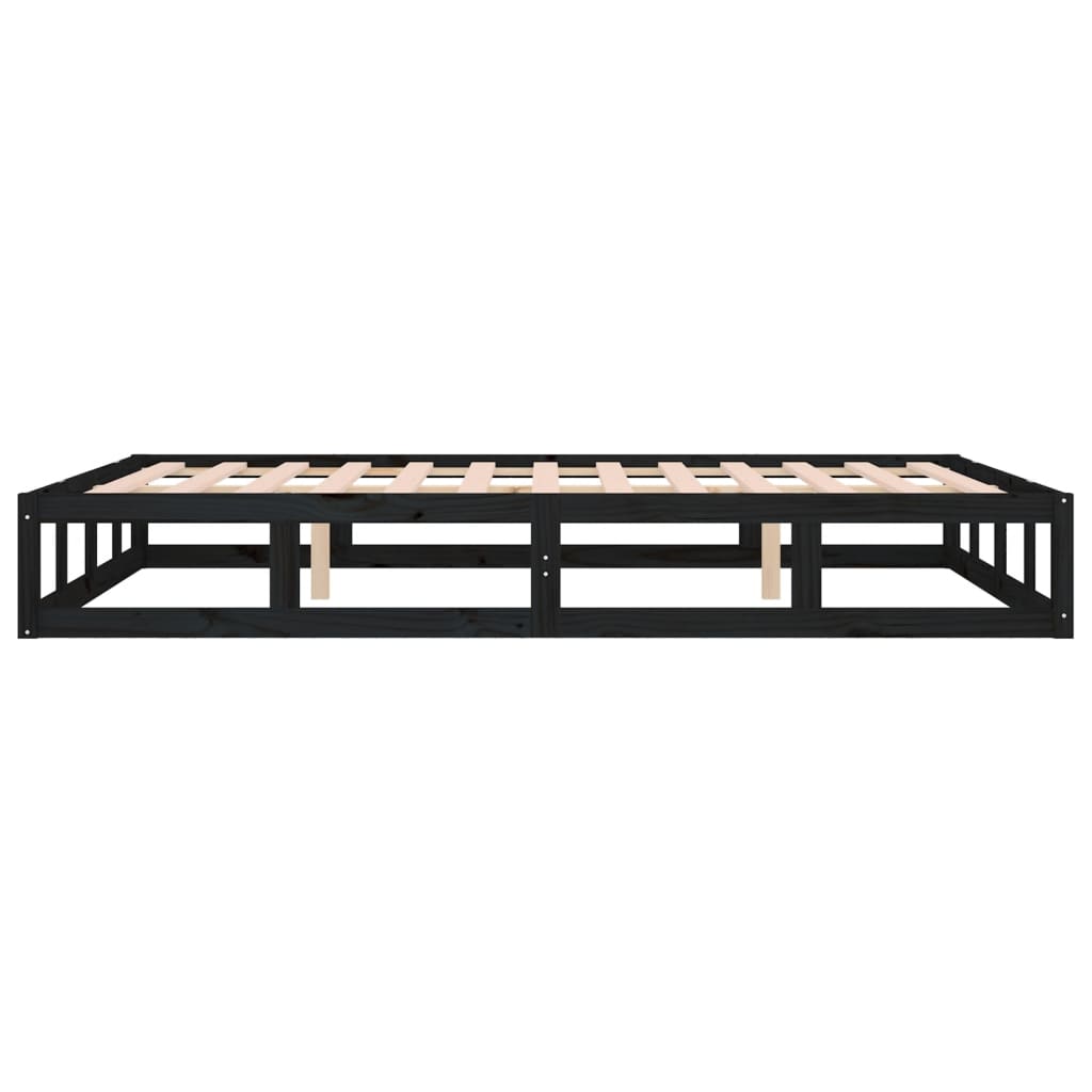 sengeramme 160x200 cm massivt træ sort