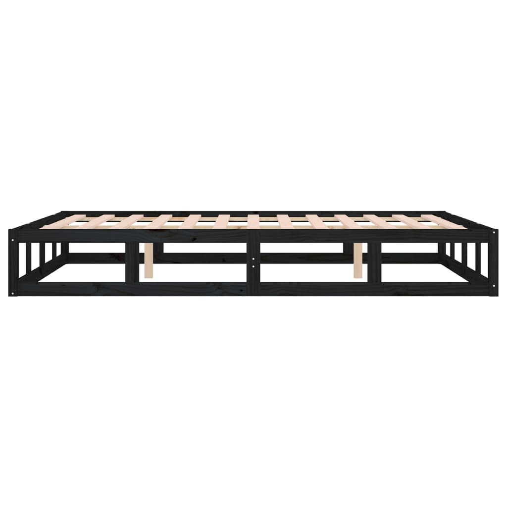 sengeramme 180x200 cm Super King massivt træ sort