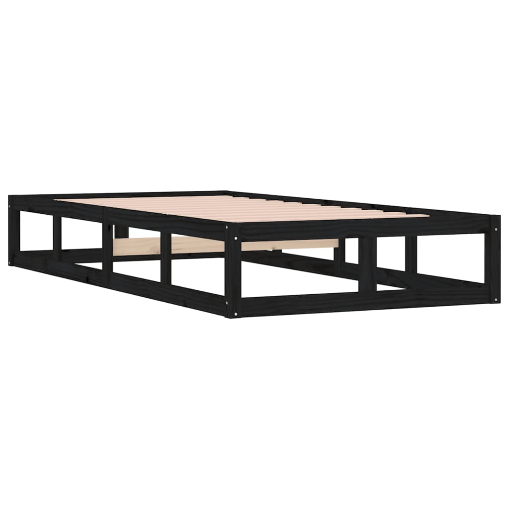 sengeramme 75x190 cm Small Single massivt træ sort