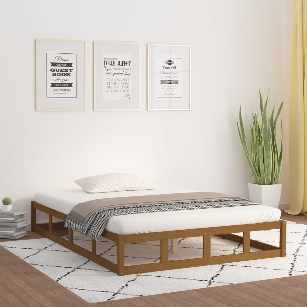 sengeramme 120x190 cm Small Double massivt træ gyldenbrun