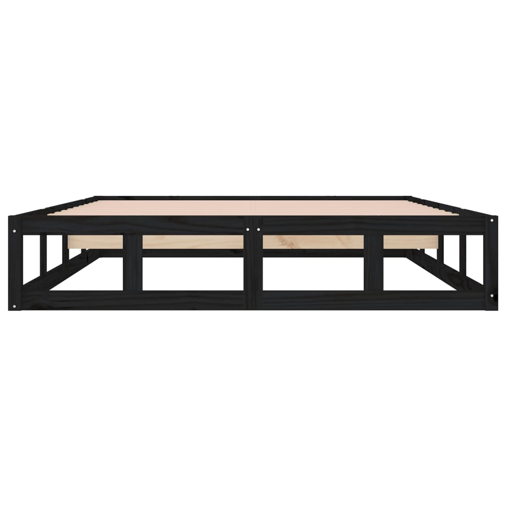 sengeramme 120x190 cm Small Double massivt træ sort