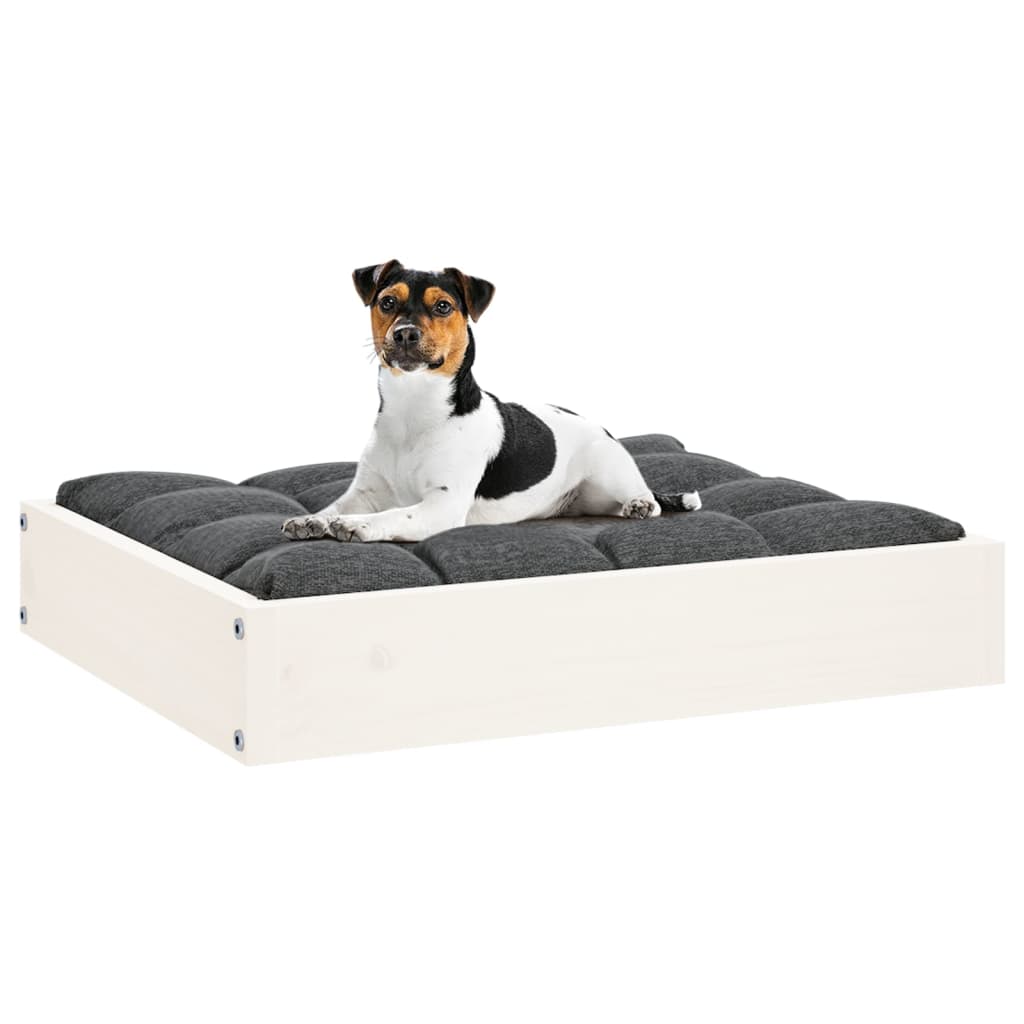 hundeseng 51,5x44x9 cm massivt fyrretræ hvid
