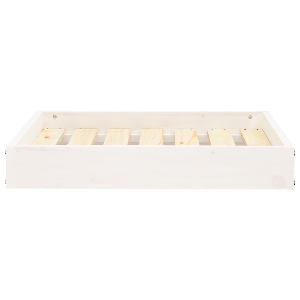 hundeseng 61,5x49x9 cm massivt fyrretræ hvid