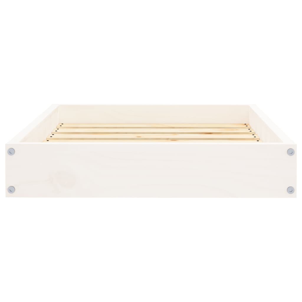 hundeseng 61,5x49x9 cm massivt fyrretræ hvid