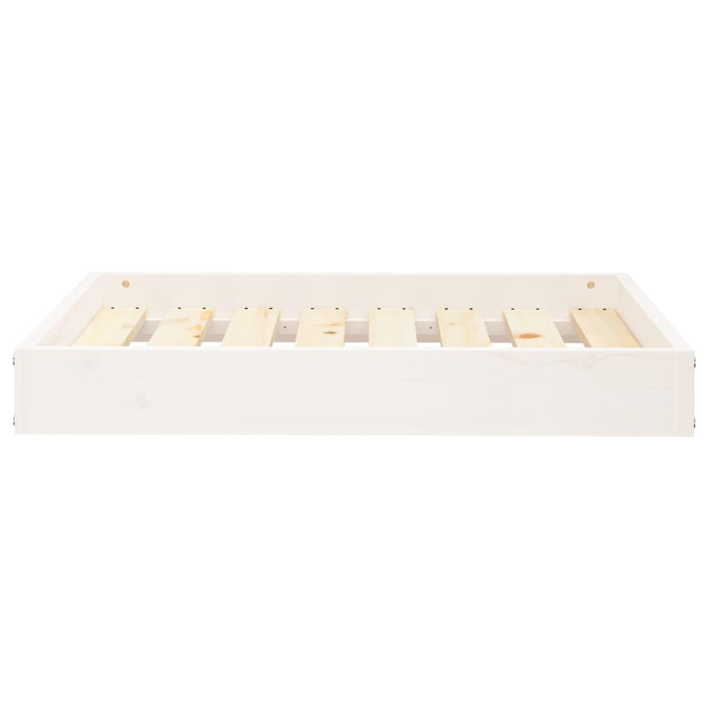 hundeseng 71,5x54x9 cm massivt fyrretræ hvid