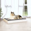 hundeseng 91,5x64x9 cm massivt fyrretræ hvid