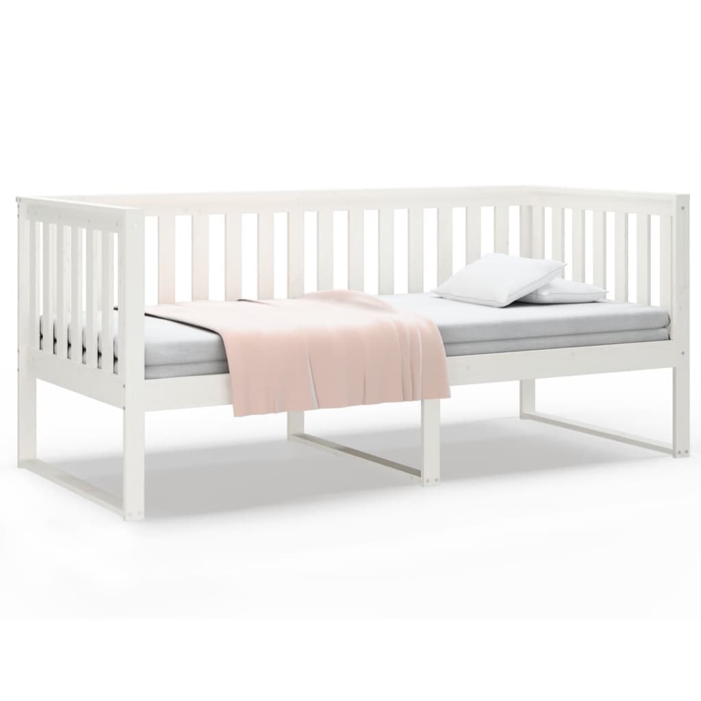 daybed uden madras 90x200 cm massivt fyrretræ hvid