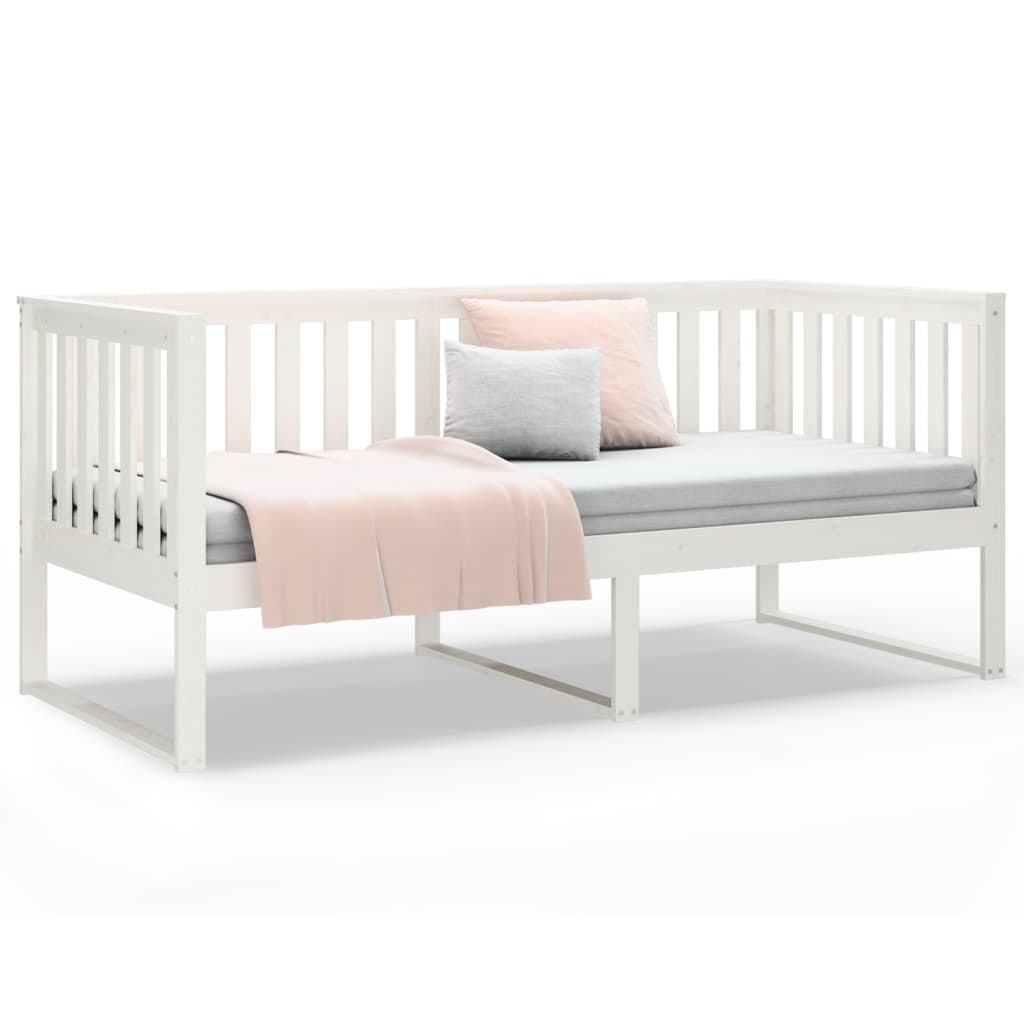 daybed uden madras 90x200 cm massivt fyrretræ hvid