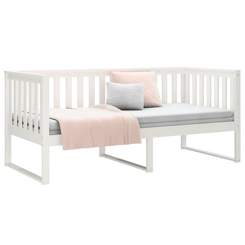 daybed uden madras 90x200 cm massivt fyrretræ hvid