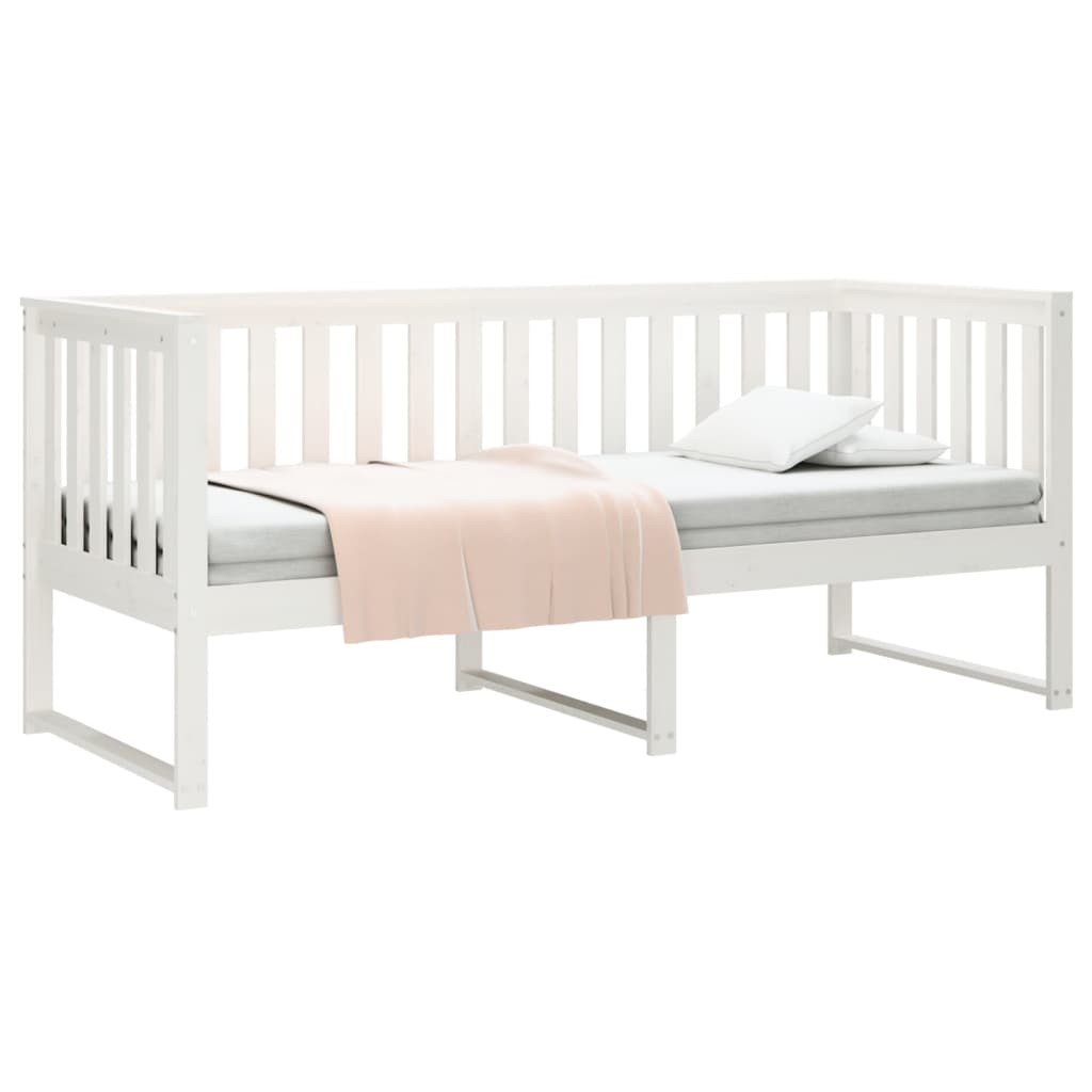 daybed uden madras 80x200 cm massivt fyrretræ hvid