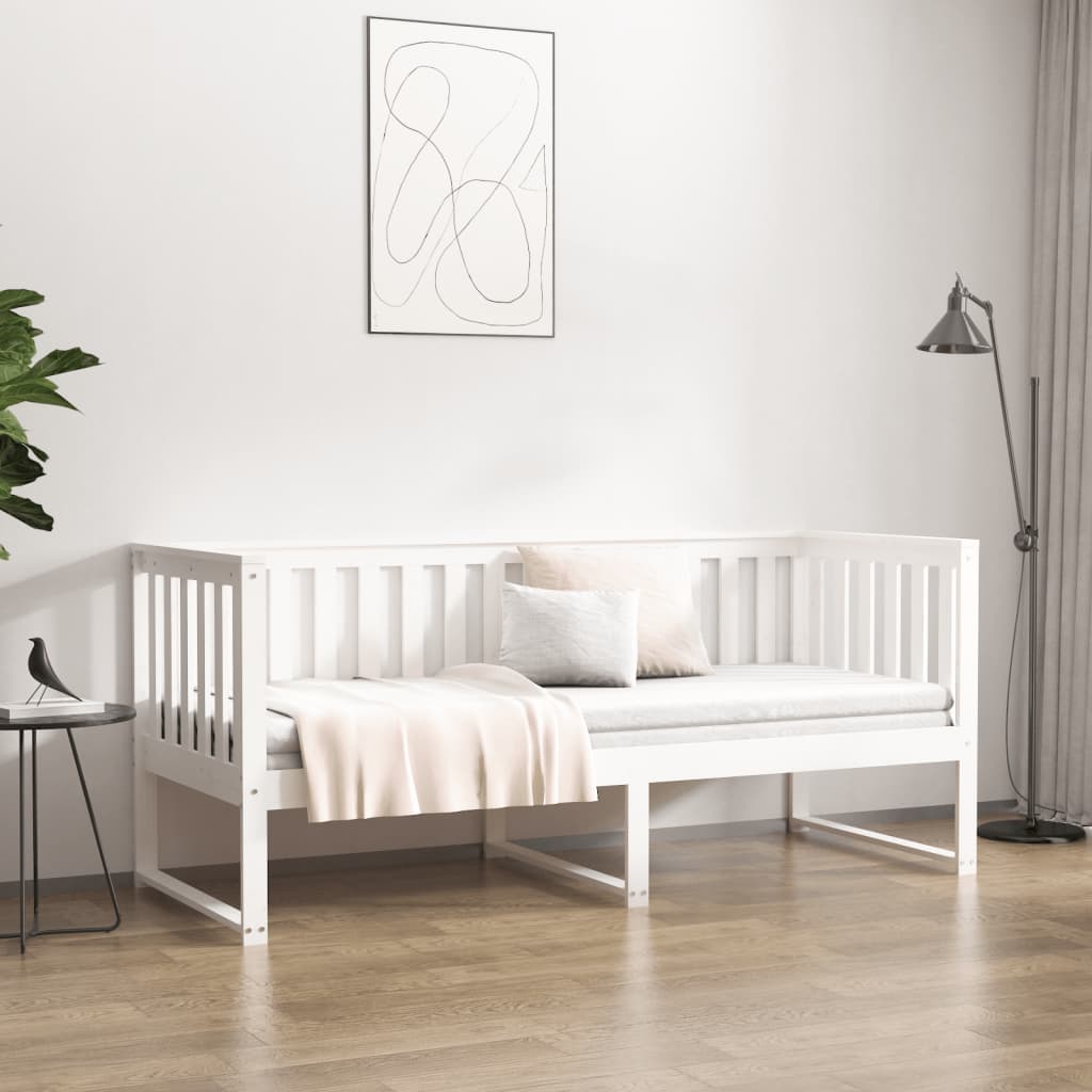 daybed uden madras 80x200 cm massivt fyrretræ hvid